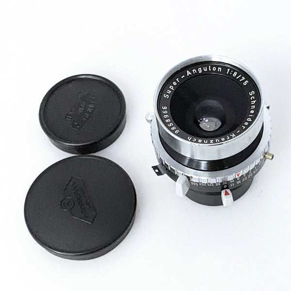 Schneider-Kreuznach Super Angulon 75mm f8 lens on Synchro