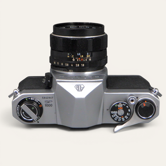 Asahi Pentax Spotmatic SP1000 35mm SLR Film Camera with Super-Takumar 55mm f/1.8 Lens