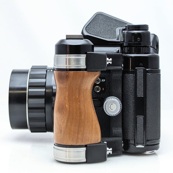 Pentax 67 SLR mirror up film camera w/Super -multi-coated Takumar 105mm  f2.4 lens