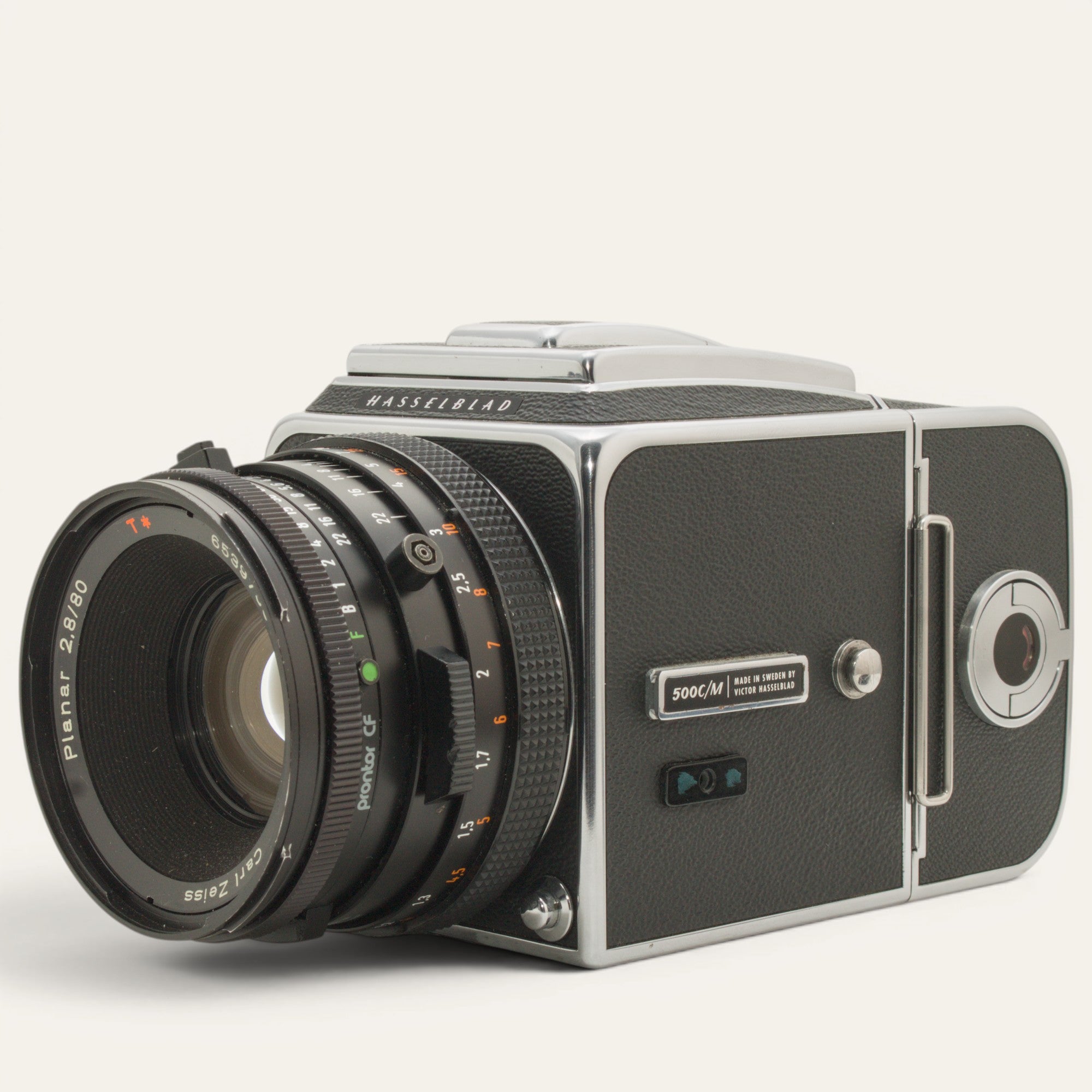 Hasselblad 500 C/M with Carl Zeiss Planar 80mm f/2.8 T* and A12