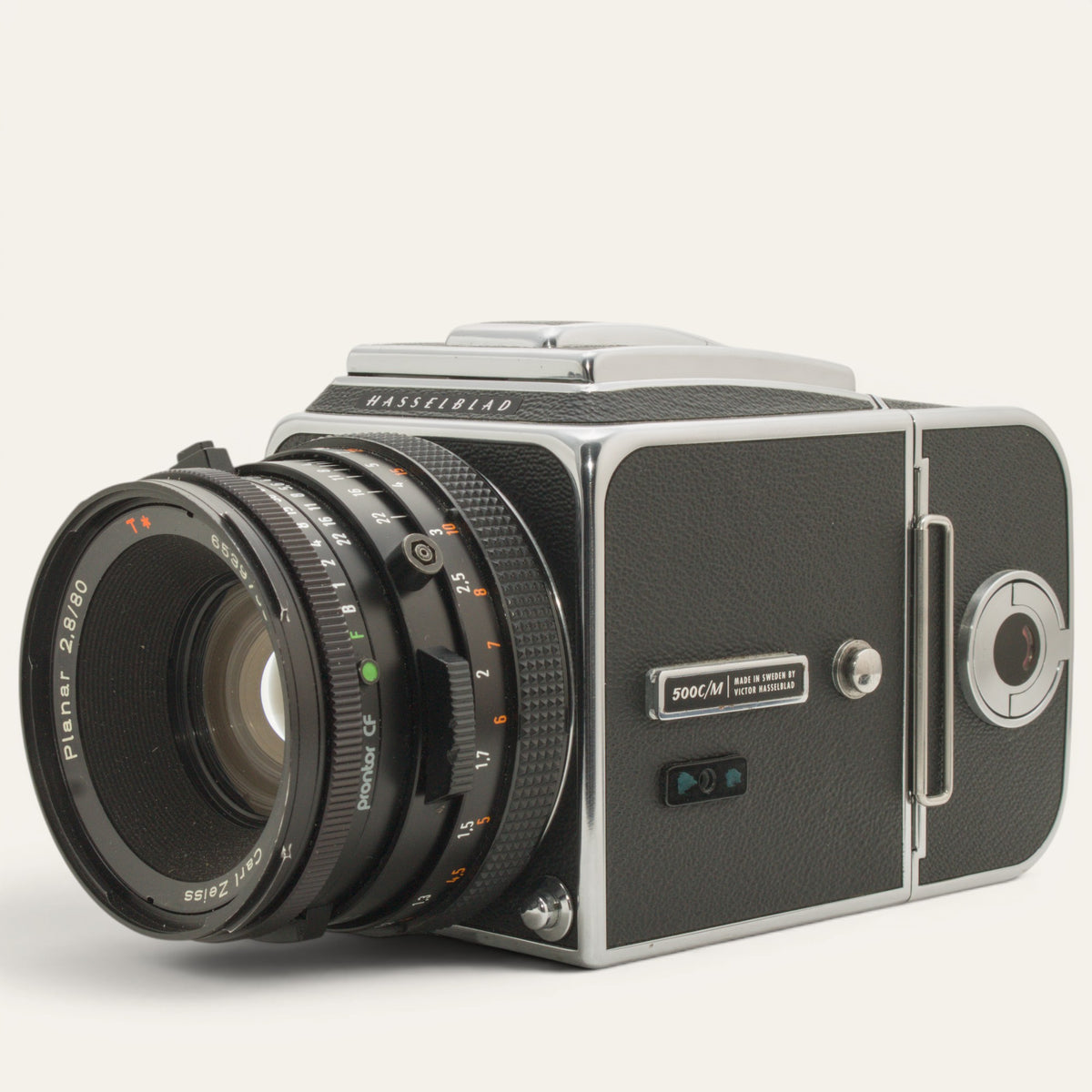 Hasselblad 500 C/M with Carl Zeiss Planar 80mm f/2.8 T* and A12 