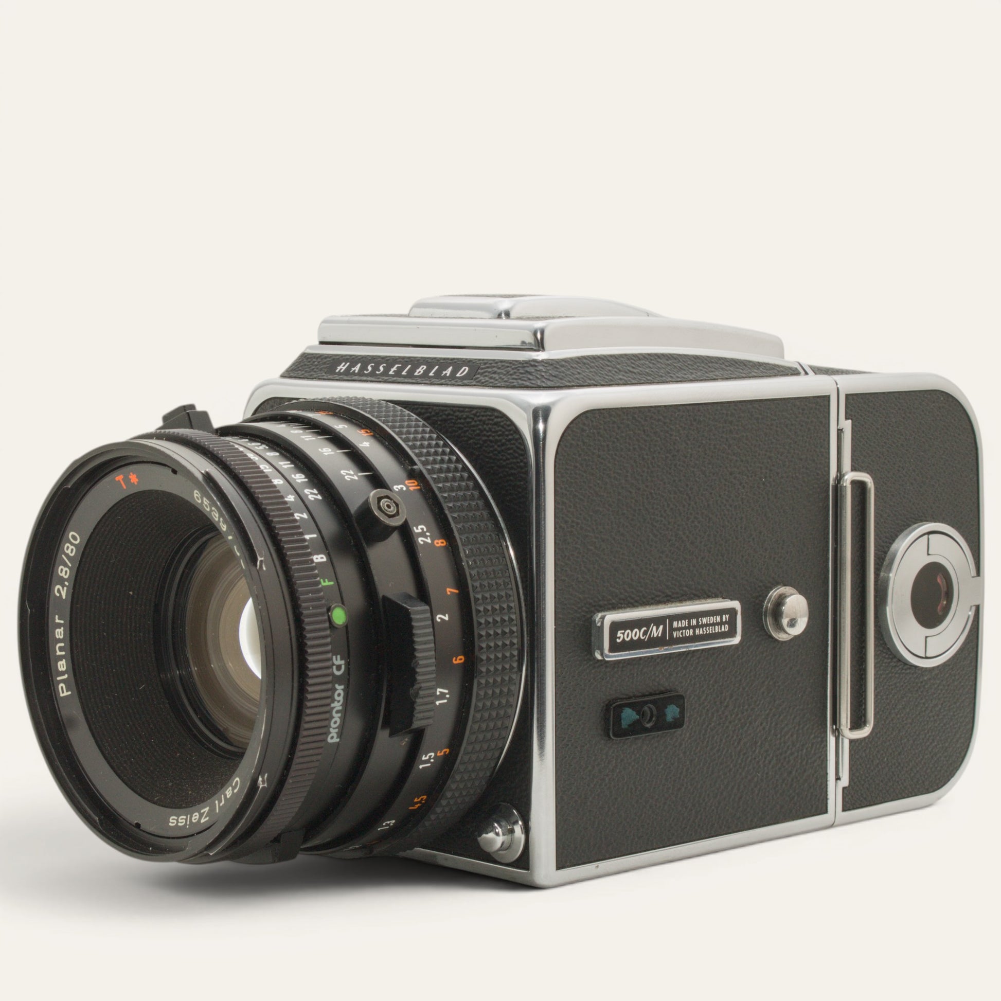 Hasselblad 500 C/M with Carl Zeiss Planar 80mm f/2.8 T* and A12 Back – Used – Excellent Plus