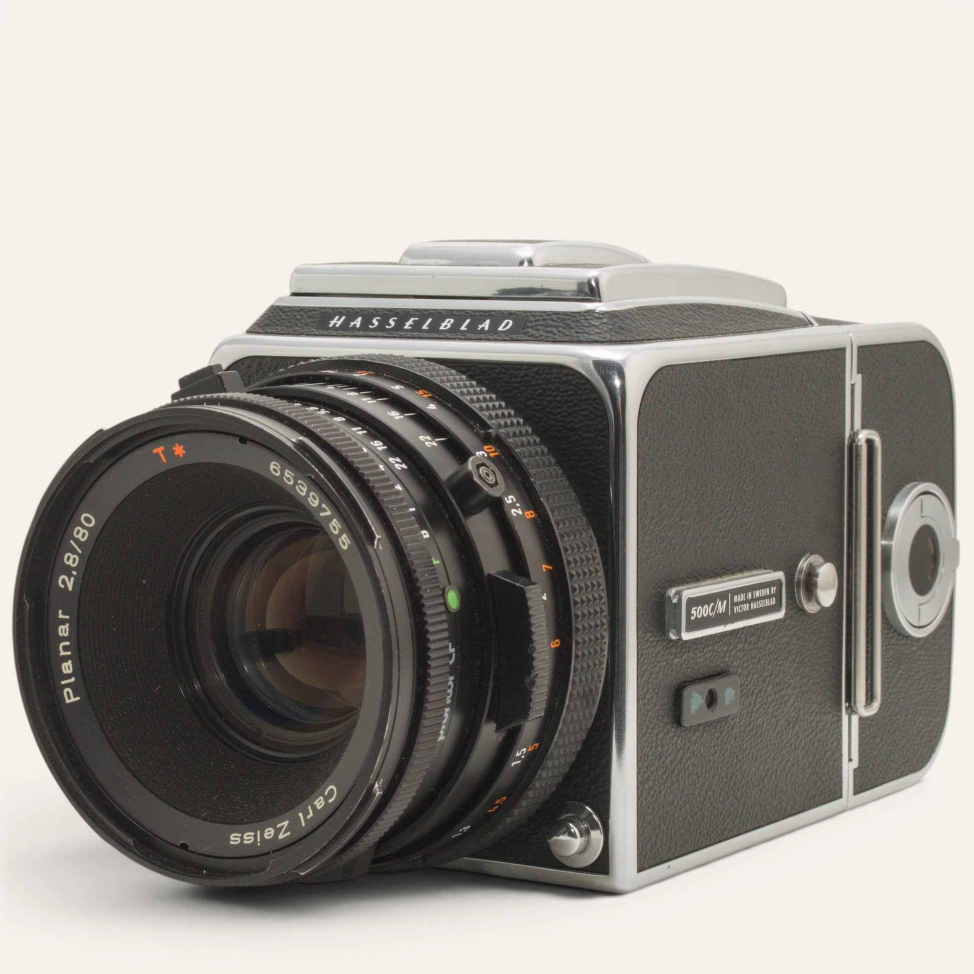 Hasselblad 500 C/M with Carl Zeiss Planar 80mm f/2.8 T* and A12 Back – Used – Excellent Plus