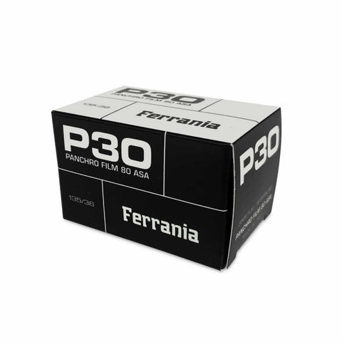 Film Ferrania P30 80 asa 36 exposure 35mm black and white film