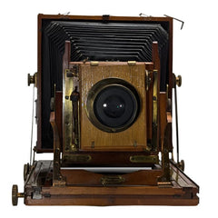 Houghton Triple Victo Mahogany 1/2 plate film camera with 3 plate holders circa 1914 