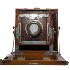 Japanese Wooden Full plate (61/2 x 81/2) view camera w/ Goerz 7 inch Double-anastigmat Type B series 1b brass barrel lens - For Restoration Media 1 of 11