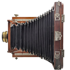 Japanese Wooden Full plate (61/2 x 81/2) view camera w/ Goerz 7 inch Double-anastigmat Type B series 1b brass barrel lens - For Restoration Media 1 of 11