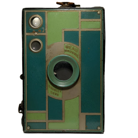 Vintage Kodak No. 2A Beau Brownie Art Deco design by Walter Teague 1930-31 Teal/Green