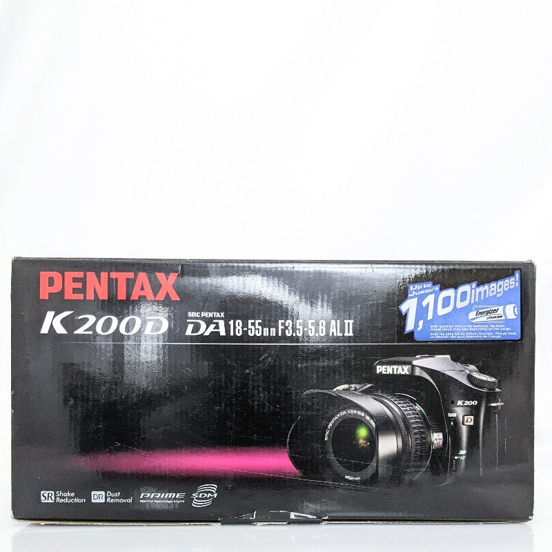 SMC Pentax K200D 10MP Digital Camera w/ 18-55 lens box and