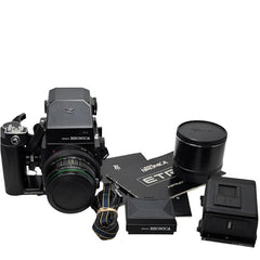 Zenza Bronica ETRS 645 Film Camera Kit w/ Zenzanon E II 75mm f2.8 lens, Speed Grip 120 back and other goodies