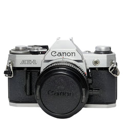 Canon AE-1 35mm film SLR camera w/ Canon New FD 50mm f1.8 lens