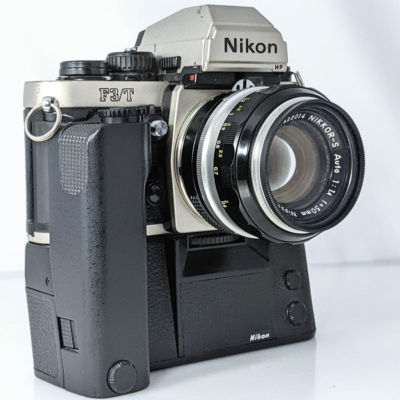 Nikon F3 Titanium HP w/MD4 Motor drive and Nikkor-S Auto 50 1.4